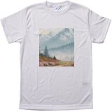 Misty Mountain Trail, Illustration, Poster, Abstract, Nature, Acrylic, By Artistic