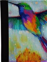 Hummingbird in flight, Paintings, Fine Art, Impressionism, Animals, Floral, Canvas, By Olha   Vyacheslavovna Darchuk