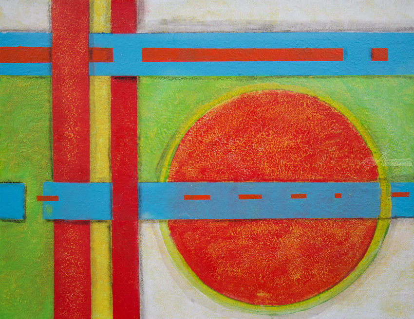 Geometry 95, Paintings, Abstract, Mathematics, Acrylic, By Alicia Maury 