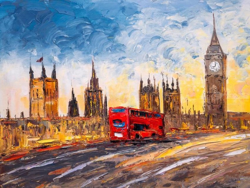 London, Paintings, Realism, Cityscape, Canvas, By Travis Herberger