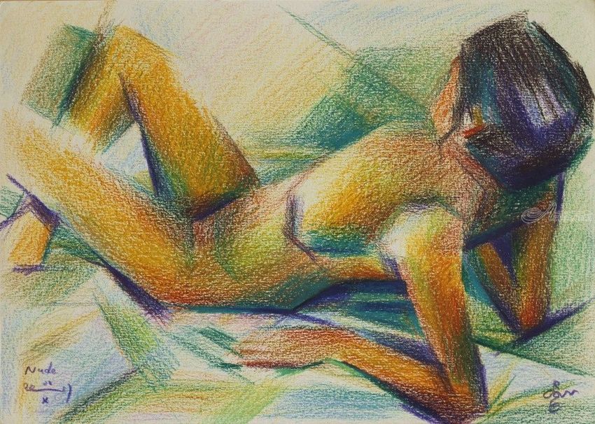 Nude - 01-10-17, Drawings / Sketch, Abstract, Cubism, Fine Art, Impressionism, Realism, Surrealism, Anatomy, Composition, Erotic, Figurative, Inspirational, Nudes, People, Pencil, By Corne Akkers