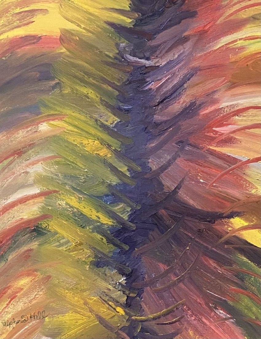 Spine, Decorative Arts, Abstract, Anatomy, Oil, By Alpheria Hall