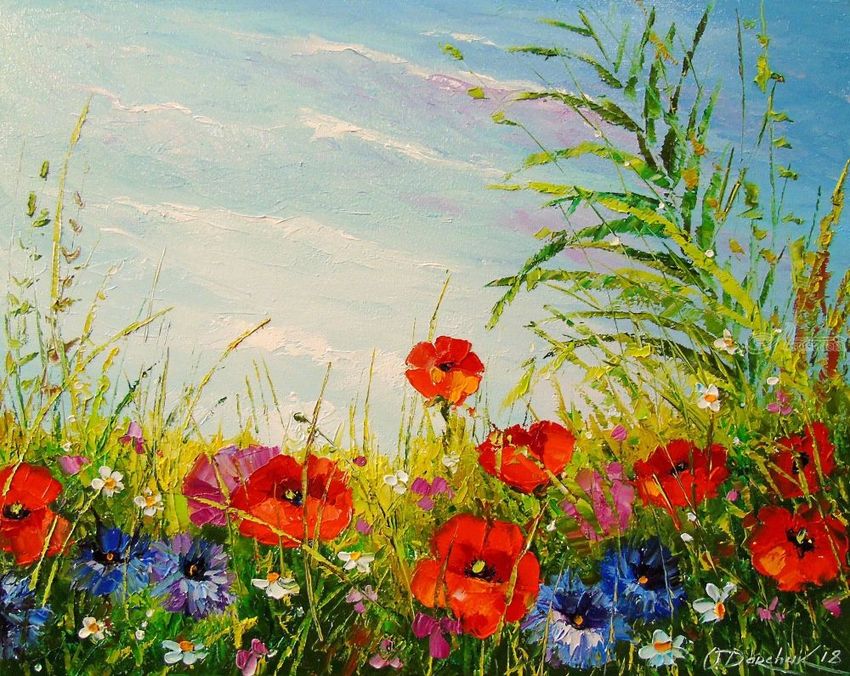 Summer Field Of Flowers Paintings By Olha Darchuk Artist Com