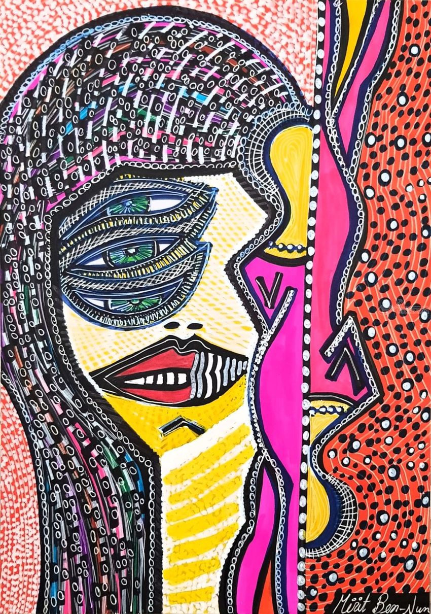 Visit Israel art paintings studio host groups, Paintings, Abstract, Fantasy, Ink, By Mirit Ben-Nun