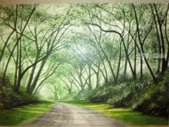 A Road Less Traveled, Paintings, Realism, Landscape, Oil, By Stephen Keller