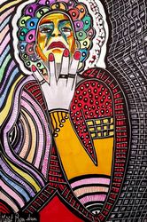Art Israel authentic artist<br>paintings and drawings Mirit<br>Ben-Nun, Paintings, Expressionism, People, Ink, By Mirit Ben-Nun