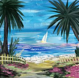 Caribbean Getaway, Paintings, Fine Art, Nature, Acrylic, By adam santana