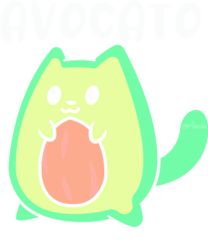 Coffee Cat Avocato Avocado Cat, Digital Art / Computer Art, Abstract, Animals, Digital, By MAX ART