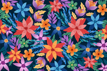 Colourful Exotic Floral<br>Pattern, Folk Art, Opticality, Botanical,Floral, Epoxy, By Srinivas Akkapalli