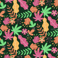 Hand Drawn Abstract Leaves<br>Pattern, Carvings, Fine Art, Botanical,Floral, Canvas, By Srinivas Akkapalli