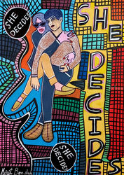 Israel artist woman painter<br>autentic images paintings<br>Mirit Ben-Nun, Paintings, Pop Art, People, Ink, By Mirit Ben-Nun