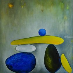 KEEP the BALANCE - original<br>oil painting, wall art, home<br>decor, office decor, gift<br>idea, interior abstraction, Paintings, Abstract,Fine Art,Modernism,Surrealism, Fantasy, Canvas,Oil, By MARINA VENEDIKTOVA