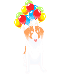 Kooikerhondje Kooikerhondje<br>with ballons, Digital Art / Computer Art, Abstract, Animals, Digital, By MAX ART