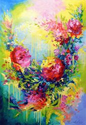 Love energy, Paintings, Abstract,Expressionism,Surrealism, Analytical art,Botanical,Fantasy, Canvas,Oil,Painting, By Olha   Darchuk