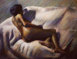 Model session – 17-01-19, Pastel, Impressionism, Anatomy,Composition,Erotic,Figurative,Inspirational,Nudes,People, Pastel, By Corne Akkers