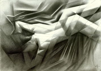 Nude - 12-09-15, Drawings / Sketch, Abstract,Cubism,Fine Art,Impressionism,Realism,Surrealism, Anatomy,Composition,Erotic,Figurative,Inspirational,Nudes,People, Pencil, By Corne Akkers