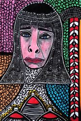 Out of this world portraits by<br>Mirit Ben-Nun, Paintings, Expressionism, People, Ink, By Mirit Ben-Nun