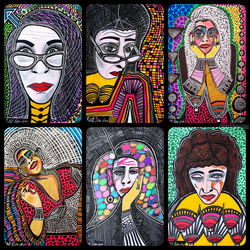 Portrait collage art in Israel<br>by Mirit Ben-Nun, Paintings, Pop Art, People, Ink, By Mirit Ben-Nun