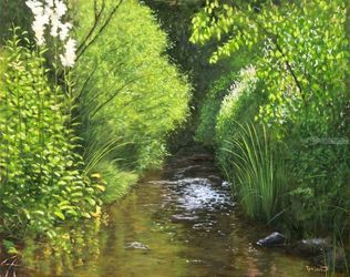 Reflections, Paintings, Photorealism,Realism, Landscape,Nature, Oil, By Dejan Trajkovic
