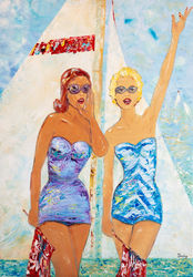 Regatta. Holidays at Sea, Paintings, Impressionism, People, Canvas, By Natalia Shchipakina
