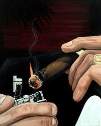 Relaxing Moment, Paintings, Fine Art,Realism,Surrealism, Conceptual,Daily Life,People,Still Life, Acrylic,Canvas,Painting, By adam santana