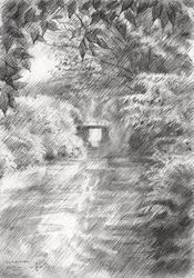 Royal Estate De Horsten -<br>19-07-14, Drawings / Sketch, Abstract,Fine Art,Impressionism,Realism, Composition,Figurative,Inspirational,Landscape,Nature, Pencil, By Corne Akkers