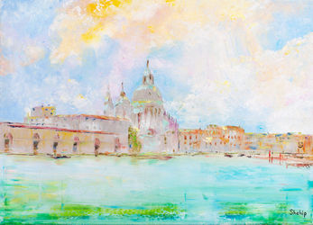 Santa Maria della Salute.<br>Venice, Paintings, Impressionism, Architecture, Canvas, By Natalia Shchipakina
