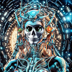 Skull Machine, Digital Art / Computer Art, Commercial Design,Futurism,Hallucinogens,Shock, Avant-Garde,Celestial / Space,Fantasy,Figurative, Digital, By Matthew Lacey