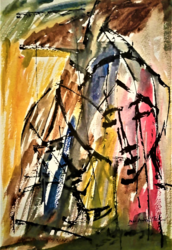 The Couple in Abstract 3, Paintings, Abstract, Portrait, Mixed, By Artistic  Biplob