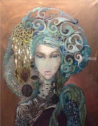 Turquoise, Photography, Fine Art, Fantasy, Canvas,Oil, By olga zelinska