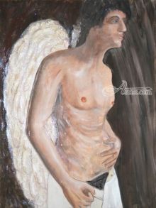 Porn Angel - Heaven's just a sin away, Collage, Paintings, Fine Art, Daily Life, Mythical, Nudes, Canvas, Mixed, Painting, By Aaron Ellisor