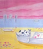 A Cat by the Sea, Paintings, Fine Art, Impressionism, Animals, Acrylic, By Mary Stubberfield