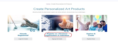 Click on SIGNUP & CREATE.  One can also Register if they have not done so, or Login if they have.  The SIGNUP & CREATE will also help with quick registration.